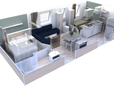 Mobilhome Premium 34m² (2 bedrooms) - air-conditioning + dishwater + TV