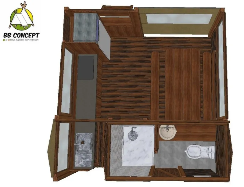 Forfait Premium Freecamp Guinguette - Emplacement Équipé D'une Douche Et D'un Sanitaire Privés.