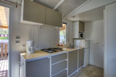 Mobile home Confort 30m² (2 bedrooms) - sheltered terrace 13m² + TV + Air Conditioning