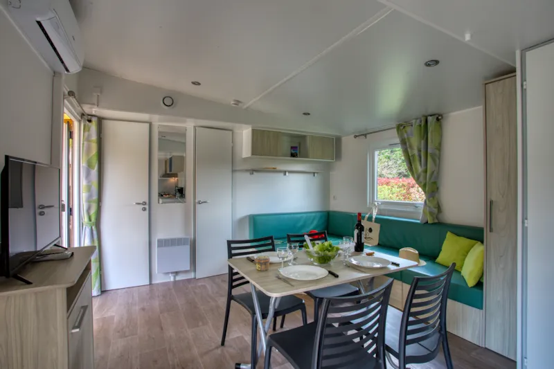 Mobil-Home Premium 34M² (2 Chambres) - Climatisation + Lave-Vaiselle + Tv