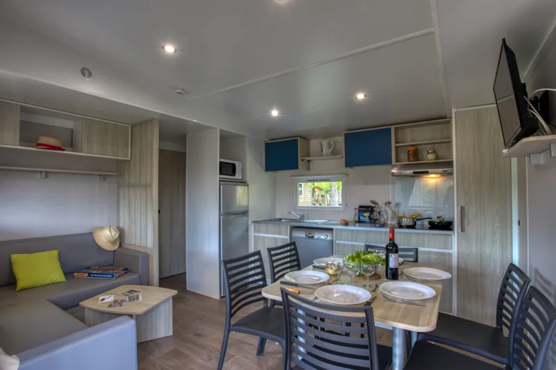 Mobil-Home Premium 36M² (3 Chambres) - Climatisation + Lave-Vaiselle + Tv