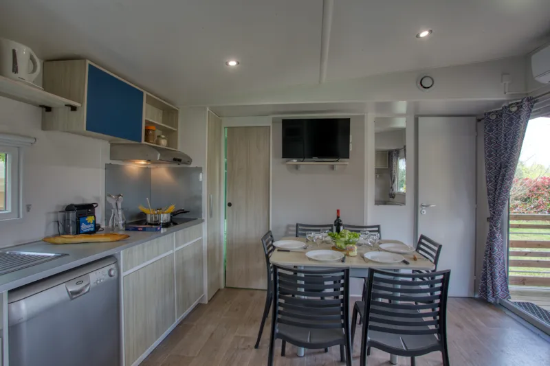 Mobil-Home Premium 36M² (3 Chambres) - Climatisation + Lave-Vaiselle + Tv