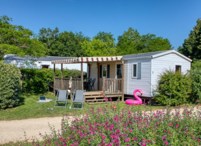 Mobile-home Confort 26m² (2 bedrooms) - sheltered terrace 13m² + TV + Air Conditioning