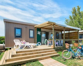 Location - New// Homeflower Premium 29M² - 2 Chambres + Terrasse Semi-Couverte + Lv + Tv + Draps + Clim - - Flower Camping La Sagne