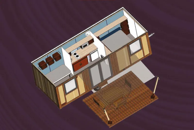 Mobilodge - 16M² - 2 Chambres - Sans Sanitaires