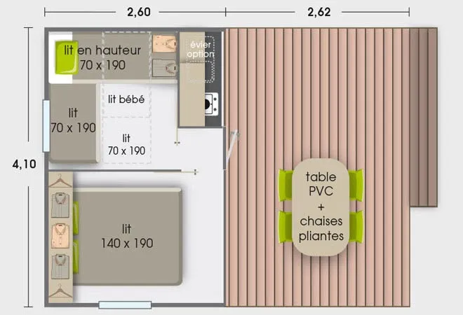 Chalet Zénitude - 21M² - 2 Chambres - Sans Sanitaires
