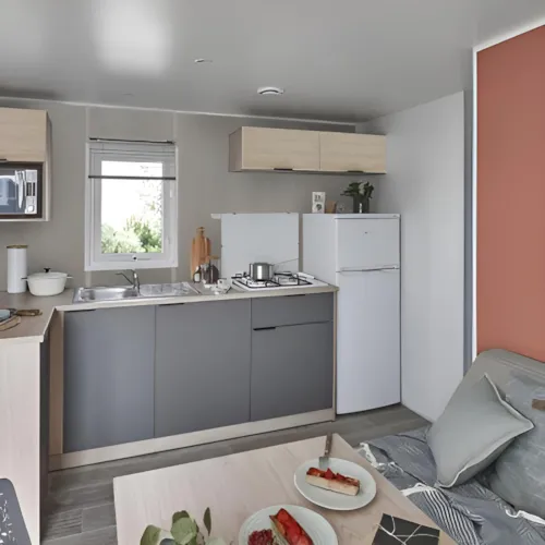 Location - Mobil-Home Famille - 26M² - 2 Chambres - Climatisation - image n°2 - Camping Le Coin Charmant