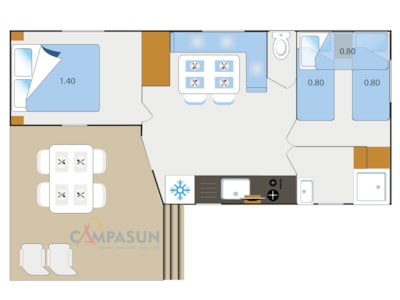 Mobile - home Saint-Cyr - 26m² - 2 Bedrooms — 6