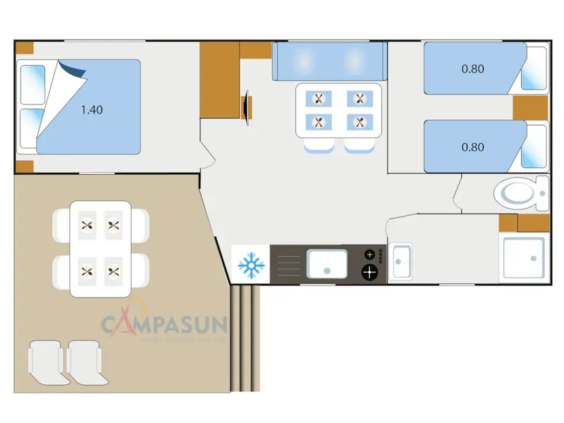 Mobil Home Caraïbe - 24M² - 2 Chambres