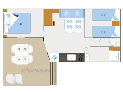 Mobile-home Caraïbe - 24m² - 2 bedrooms — 4