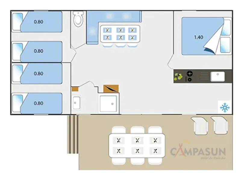 Mobil Home Six-Fours - 34 M² - 3 Chambres
