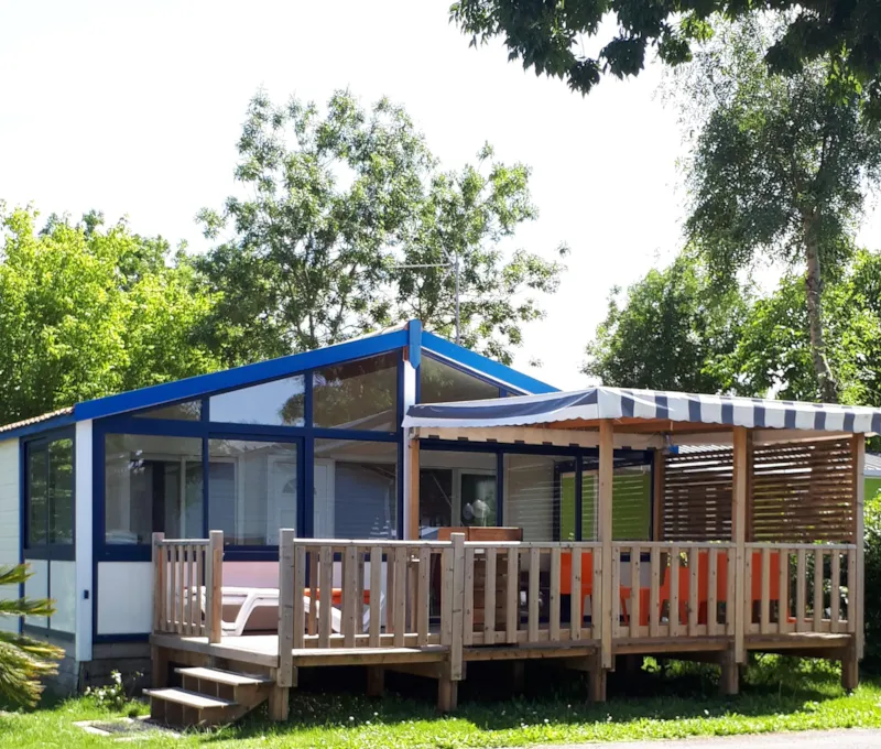 Mobil Home Super Premium Grand Large 68M², 3Ch, 6/8 Pers.,Clim., Veranda, Terrasse Couverte