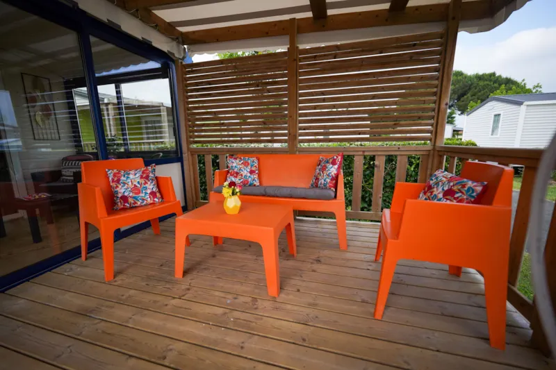 Mobil Home Super Premium Grand Large 68M², 3Ch, 6/8 Pers.,Clim., Veranda, Terrasse Couverte