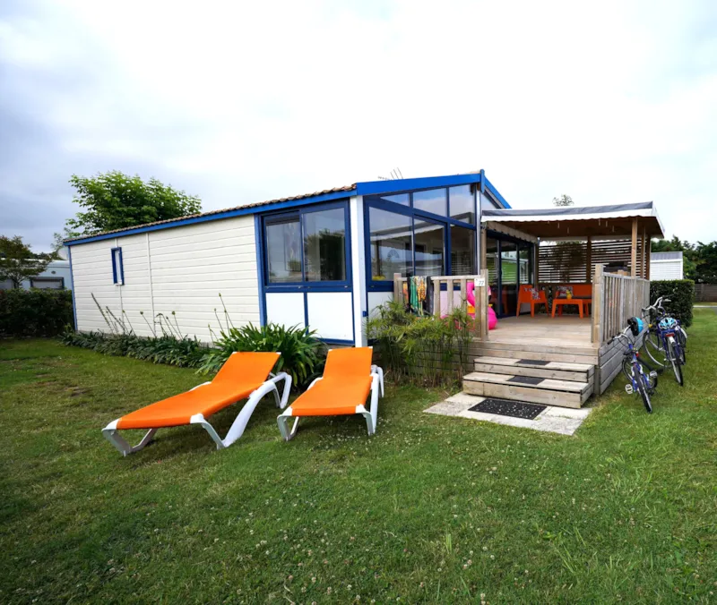 Mobil Home Super Premium Grand Large 68M², 3Ch, 6/8 Pers.,Clim., Veranda, Terrasse Couverte