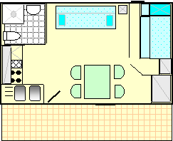 Maisonnette Standard 20m² 1 bedroom  - terrace