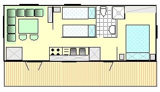 Mobil-Home Standard 25M² 2 Chambres - Terrasse Semi-Couverte