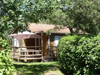 Chalet Confort -35m² -2 bedrooms - semi-covered terrace - TV - Air conditioning