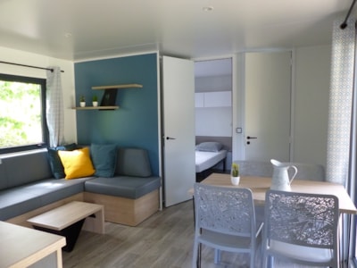Mobil-Home Premium -30m² -2 bedrooms - covered terrace - TV - Air conditioning
