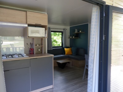 Mobil-Home Premium -30m² -2 bedrooms - covered terrace - TV - Air conditioning