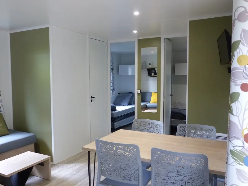 Mobil-Home Premium 32M² 3 Chambres - Terrasse Semi-Couverte - Tv - Clim