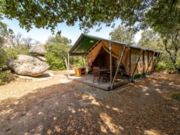 Location - Lodge Safari Standard 25M² 2 Chambres - Terrasse, En Pleine Nature (Sans Sanitaires) - Flower Camping Le Martinet Rouge