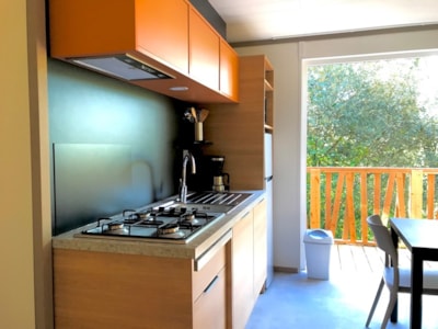 NEW // Premium Chalet -28m2 - 2 bedrooms - covered terrace - TV - Air conditioning