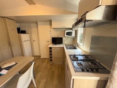 Mobile-home Confort Louisiane 26m² 2 bedrooms - Half-covered terrace + air-conditioning