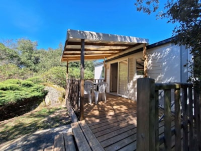 Mobile-home Confort Louisiane 26m² 2 bedrooms - Half-covered terrace + air-conditioning