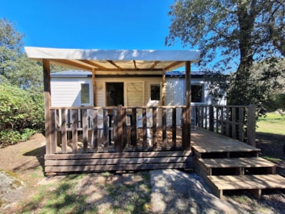 Mobile-home Confort Louisiane 26m² 2 bedrooms - Half-covered terrace + air-conditioning
