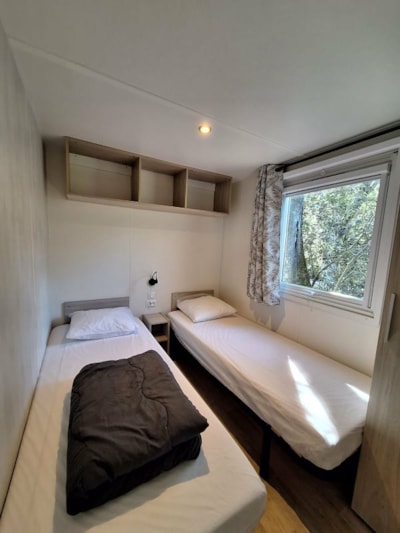Mobile-home Confort Louisiane 26m² 2 bedrooms - Half-covered terrace + air-conditioning