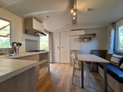 Mobile-home Confort Louisiane 26m² 2 bedrooms - Half-covered terrace + air-conditioning