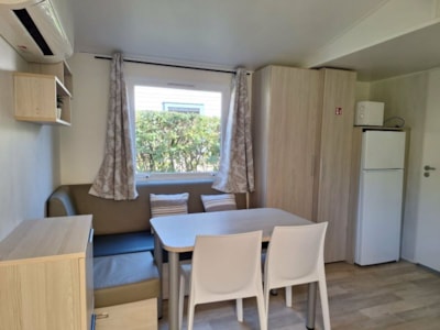 Mobile-home Confort Louisiane 26m² 2 bedrooms - Half-covered terrace + air-conditioning