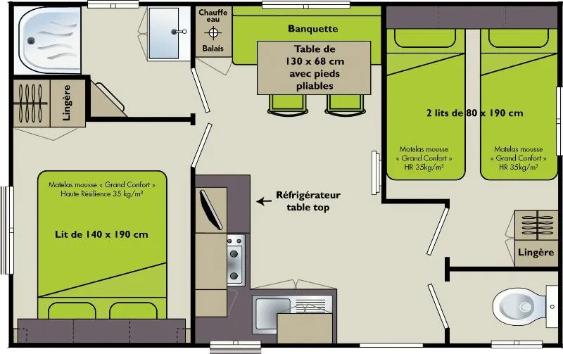 C- Mobilhome Adriatique 2 Chambres