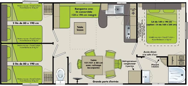 C- Mobil-Home Baltique - 3 Chambres