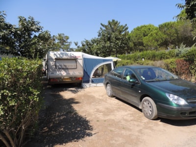 Camping pitch with electricity