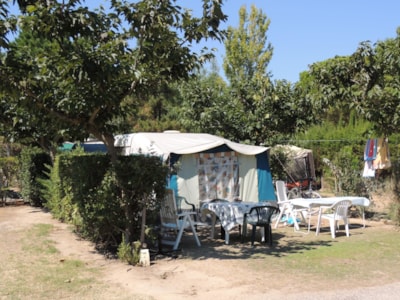 Camping pitch with electricity