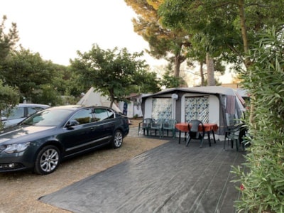 Camping pitch with electricity
