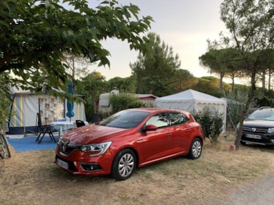 Camping pitch with electricity