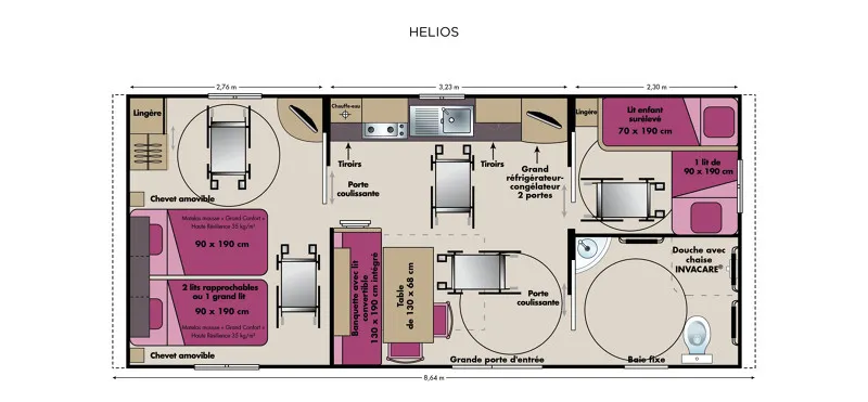 Mh Confort Large 2 Ch/ 4P. Personne À Mobilité Réduite (Pmr) + Tv
