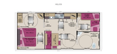 Mobile-home Confort Large - 2 bedrooms adapted to the people with reduced mobility + TV