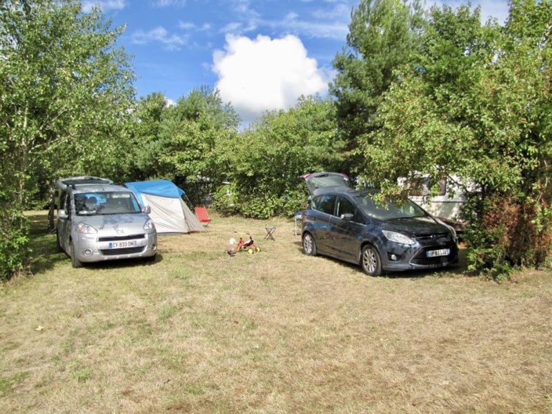 Standplaats Grande Famille + tent of caravan + auto + elektriciteit