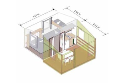 Tithome 20m², without toilet block (2 bedrooms)