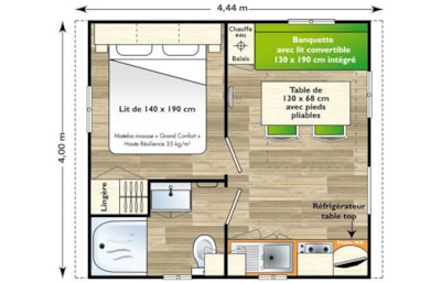 Mobil-home 17m² (1 bedroom)