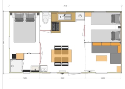 Mobil-home Premium 28m² (2 bedrooms)