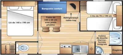 Mobile-home 21m² (2 bedrooms)