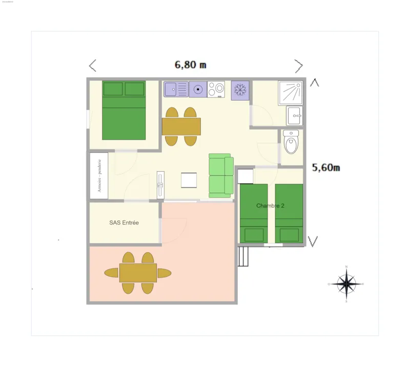 Chalet Bois Confort 34M² (2 Chambres)
