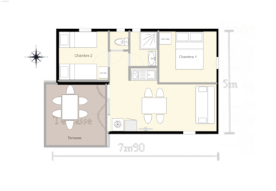 Sun chalet 34m² (2 Bedrooms)