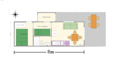 Chalet montagne 24m² (1 Bedroom + 2 children beds)