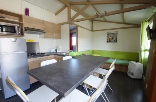 Location - Chalet Gitotel 37M² - 3 Chambres - image n°3 - Camping l'Oasis des Garrigues