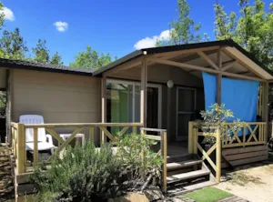 Locatif - Chalet Gitotel 37m² - 3 chambres - Camping l'Oasis des Garrigues
